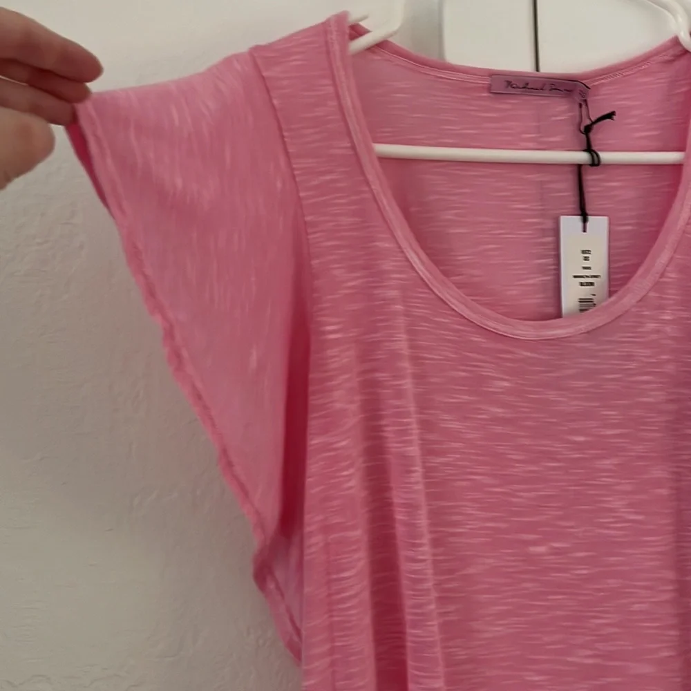 Softest Heathered Pink Michael Stars Tee - Picture 3 of 5